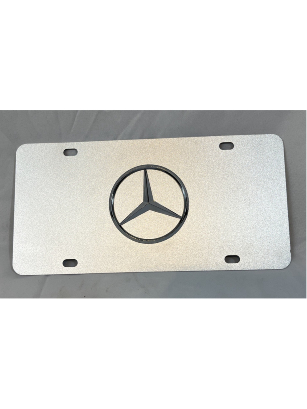 3D Mercedes Benz Front Brushed Stainless Steel Finished License Plate Holder NEW